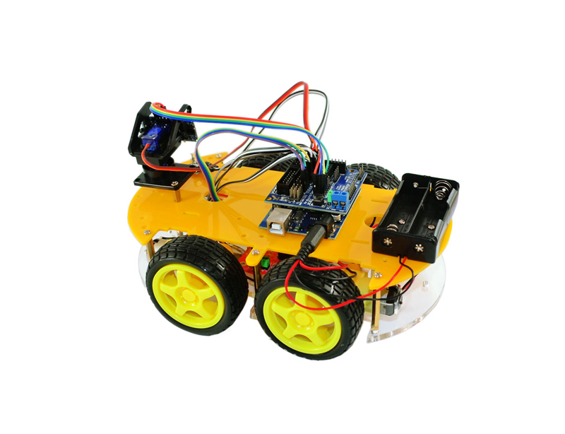 4WD DIY Bluetooth Multi-Function Smart Intelligent Robot Tracking Obstacle Avoidance Car Kit 