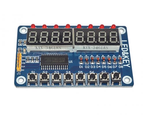 8-Bit LED 8-Bit LED Digital Tube 8 Keys TM1638 Display Module