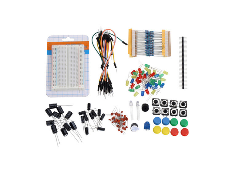 Electronic Component DIY Basic Starter Kit Breadboard Cable LED Resistor